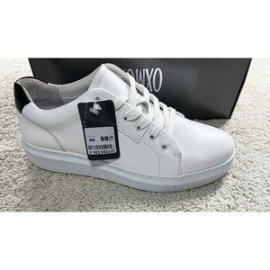 OXMOX New White Leather Low Top Fashion Trainers Sneaker Shoe Size 8.5 Euro 40
